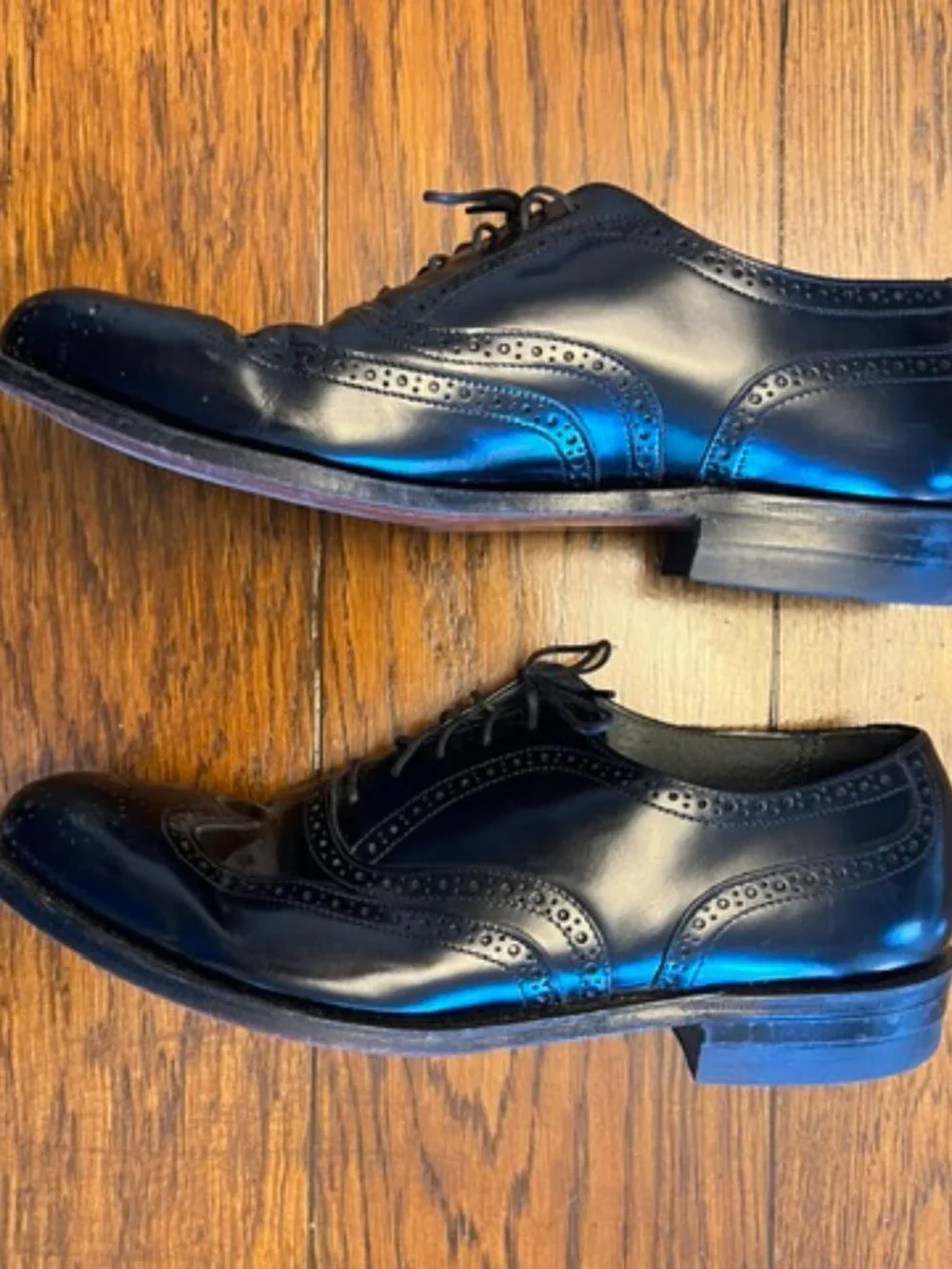 Men's Florsheim Leather Dress Shoe, Size 8W, Black, Lace up Good Con